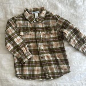 Janie & Jack flannel plaid button down shirt